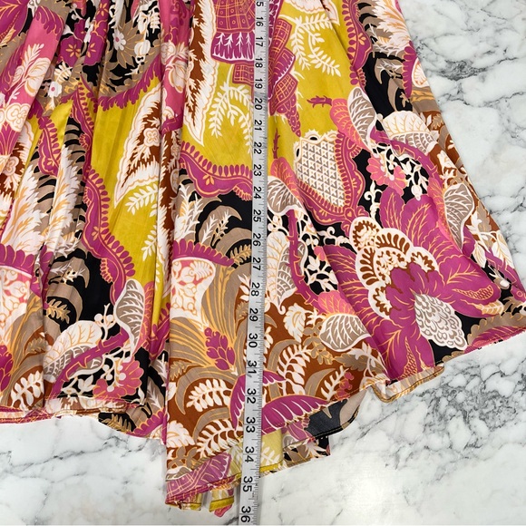 Anthropologie Sleek A-Line Midi Skirt Handkerchief Hem Colorful Size Medium - Picture 13 of 15